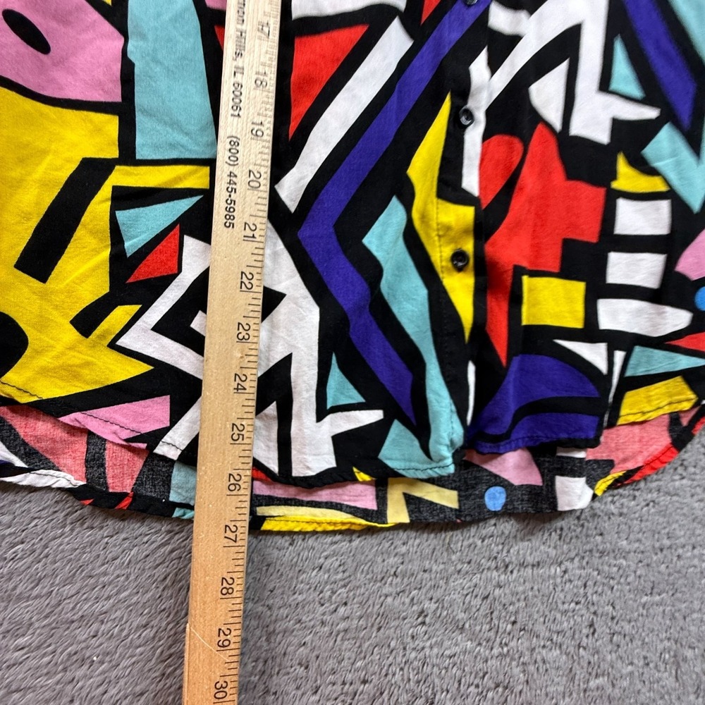 Big Dart Vintage 90s Womens Abstract Geometric Art Button Shirt Colorful M - Picture 6 of 6
